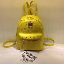 MCM女士背包 正品品质斜挎包 柠檬黄 进口原版皮