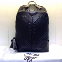 MCM专柜新款 牛皮压花 中号双肩包 一件代发