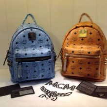 MCM双肩包 超MINI 原版皮 土黄 蓝色