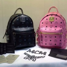 MCM专柜新款 经典侧钉款 黑色 粉色 超Mini