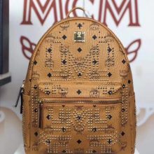 MCM官网 Gunta“M”字形铆钉背包 双向ykk拉链 铜牌独立编码