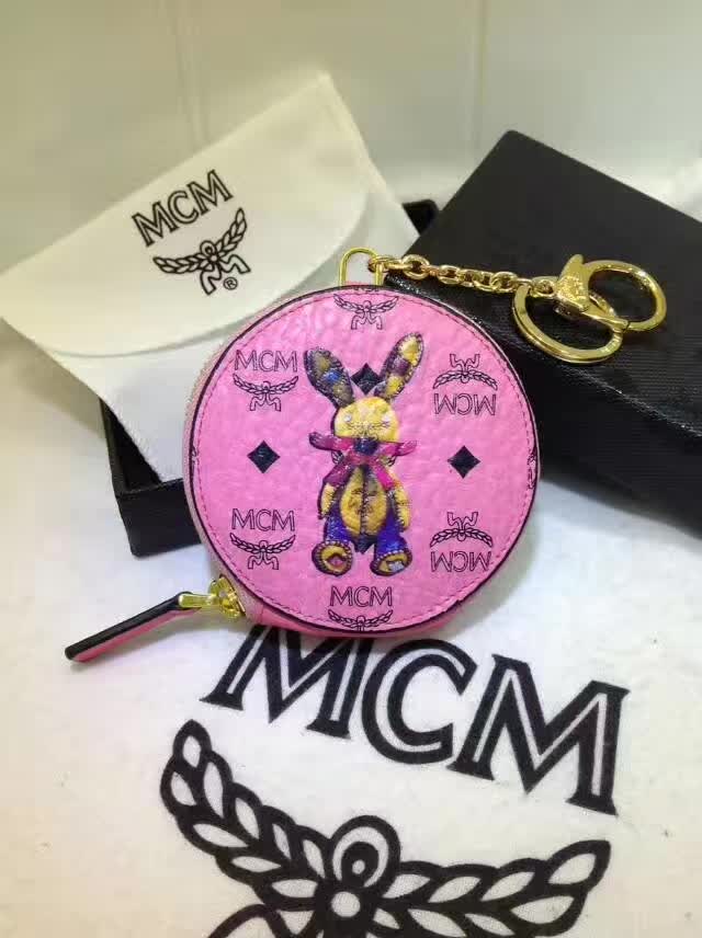 MCM钱包 MCM零钱包 可当挂饰 亦可装零钱和地铁公交卡 粉色